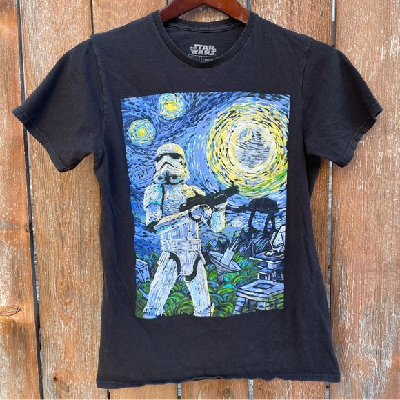 Star Wars Tops - STAR WARS Unisex T Shirt Van Gogh Storm Trooper Size Small